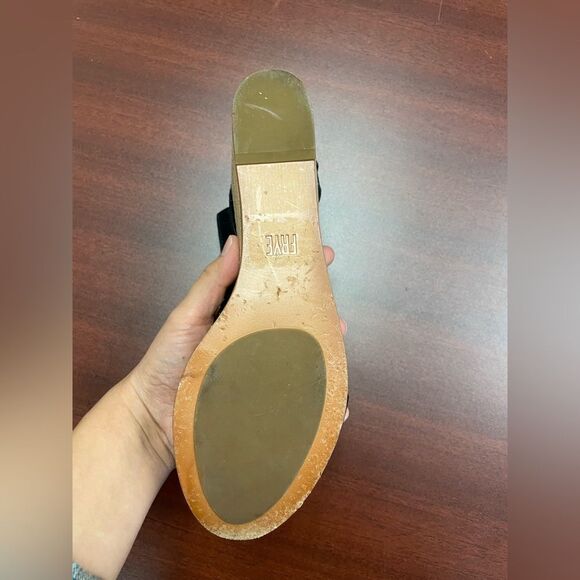 Frye Black Strappy Lace Up Platform Wedge Sandal Size 8 - Picture 6 of 7